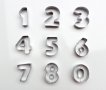 0-9 метални заоблени резци форми цифри числа за торта украса декор фондан тесто шоколад и др.