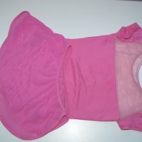Трико розово, къс ръкав, с поличка с копче – 32 размер, 8-10години, снимка 1 - Детски рокли и поли - 22795587