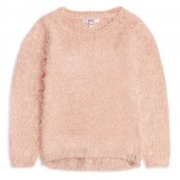Нов нежно розов пухкав пуловер , снимка 1 - Детски пуловери и жилетки - 23201400
