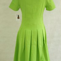 Памучна лятна клоширана зелена рокля Kleoss - EU 38, снимка 3 - Рокли - 22369490