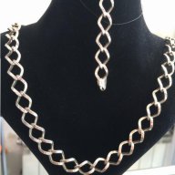 Дамски сребърен ланец, снимка 1 - Колиета, медальони, синджири - 8751601