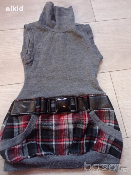 рокля сукман плетиво каре поло  рокля, снимка 1