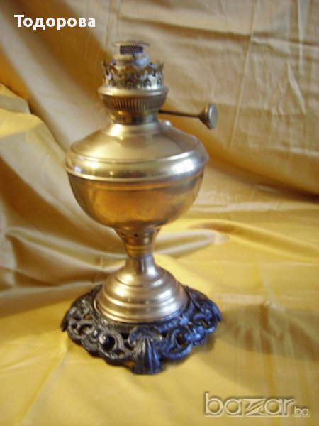 Старинна месингова газена лампа, снимка 1