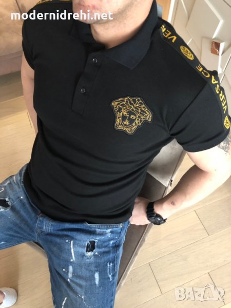 Мъжка тениска с яка Versace код 011, снимка 1