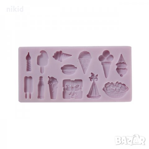 На Парти сладолед подарък шапка свещ питие силиконов молд форма за украса торта с фондан шоколад 