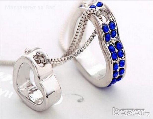 Любовно колие в 2 цвята, снимка 2 - Колиета, медальони, синджири - 17505392