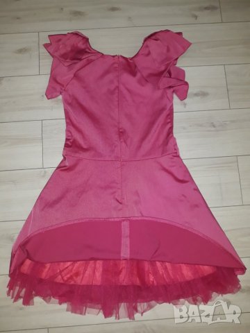 Детска розова рокля марка Conrast с панделки на раменете и с воал на полата , снимка 1 - Детски рокли и поли - 23703174