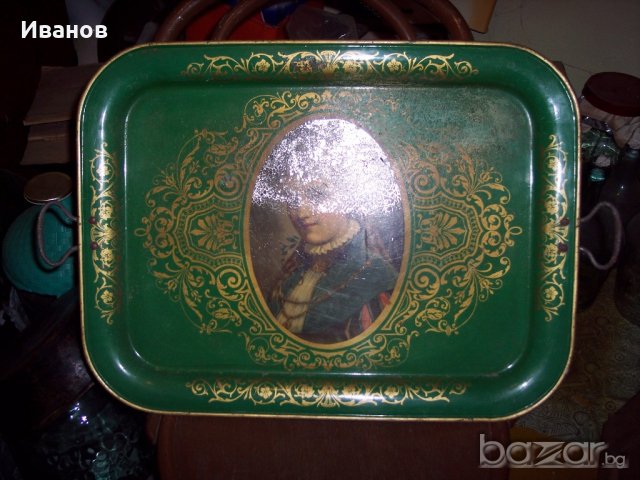 Стара  метална табла за поднос продавам, снимка 2 - Антикварни и старинни предмети - 19170717