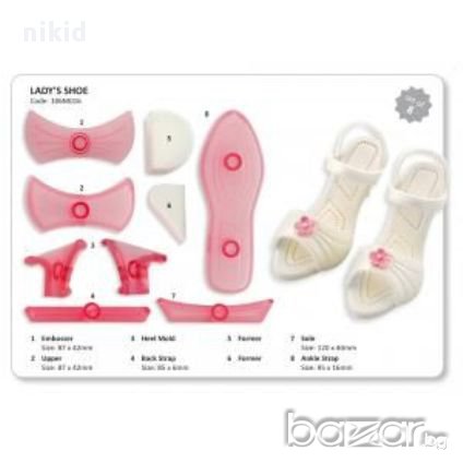 9 части за направа на Малка дамски обувки обувка сандал токчета форма за торта украса фондан