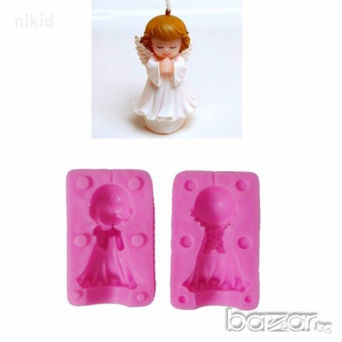 3D момиче ангел калъп 2 части силиконов молд форма фондан сапун гипс свещ декорация фигурка разме, снимка 2 - Форми - 18985726