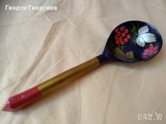 Ръчно рисувана дървена лъжица в стил Хохлома, снимка 12 - Декорация за дома - 21948340