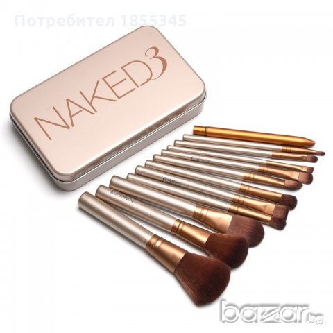 Професионален комплект от 12 четки за грим NAKED3 Urban Decay, снимка 5 - Комплекти и лотове - 20248658