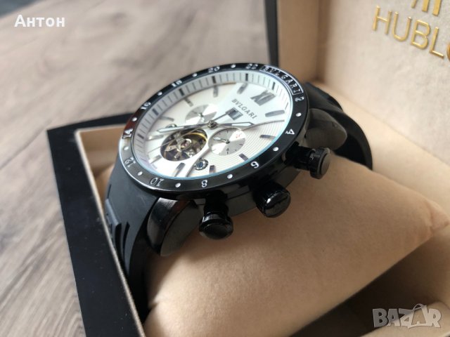 Продавам Bvlgari Модел Tourbillon Bleck and White мъжки стилен часовник, снимка 5 - Мъжки - 22775859