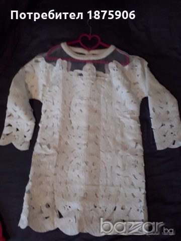 Бяла рокля, дантела и тюл 8-10г, снимка 2 - Детски рокли и поли - 21027362