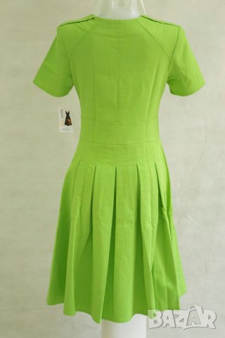 Памучна лятна клоширана зелена рокля Kleoss - EU 38, снимка 3 - Рокли - 22369490
