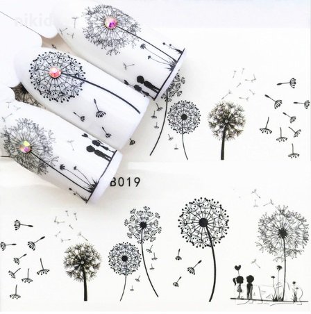 YZW-B019 глухарчета и деца слайдер водни стикери маникюр ваденки нокти, снимка 3 - Продукти за маникюр - 25176827