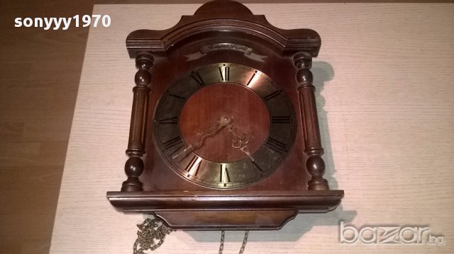 Hermle-ретро часовник-37х30х12см-внос швеицария, снимка 1 - Антикварни и старинни предмети - 17724868