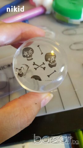 НОВО голям широк силиконов плосък прозрачен печат тампон за щампа шаблон плочка маникюр нокти, снимка 4 - Продукти за маникюр - 15689250