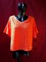 Оранжева непрозрачна блуза с дантела ХЛ