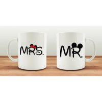 ЧАШИ ЗА ВЛЮБЕНИ - MR & MRS, снимка 1 - Романтични подаръци - 18838647