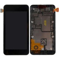 GSM Display Nokia Lumia 530 LCD with touch and frame Black Original LCD диплей + Тъч и рамка Черен з, снимка 1 - Резервни части за телефони - 15001281