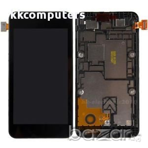 GSM Display Nokia Lumia 530 LCD with touch and frame Black Original LCD диплей + Тъч и рамка Черен з, снимка 1
