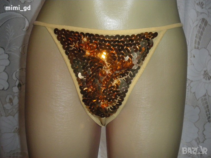 42.secret Possessions-Дамска жълта прашка с пайети, снимка 1