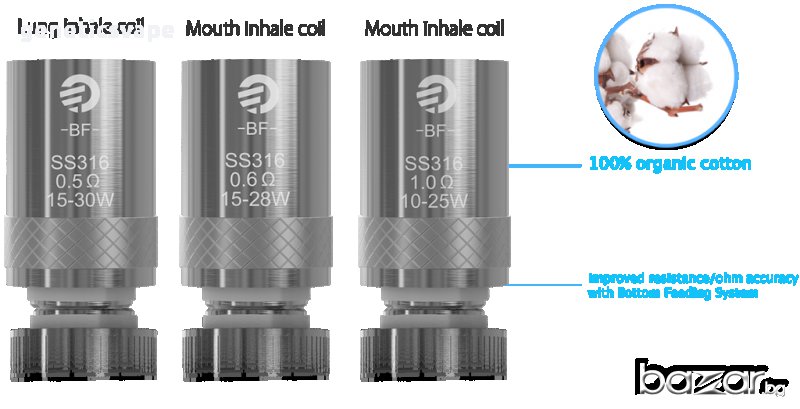 Joyetech изпарители за Cubis eGo Aio BF SS316 0.5 ohm - 1.0ohm, снимка 1