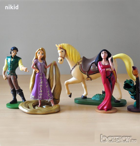 Рапунцел rapunzel сет герои  5 бр фигурки PVC пластмасови топери за игра и украса торта , снимка 1