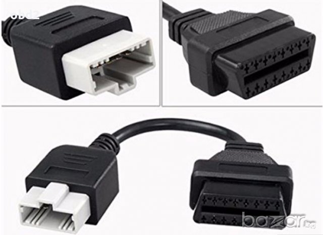 Кабел-преходник за HONDA 3 pin или 5 pin мъжки към 16 pin OBD2, за Autocom / Delphi / и др. 