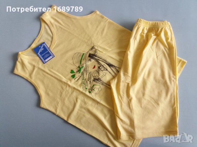 Нова дамска лятна пижама с къси панталони, бг производство - размер М