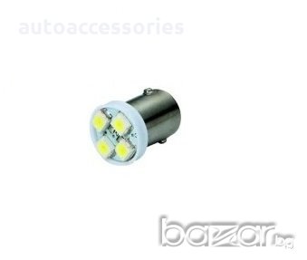 LED Диодна крушка BA9S 0.8W 32lm 1206 4 SMD led със цокъл бяла 