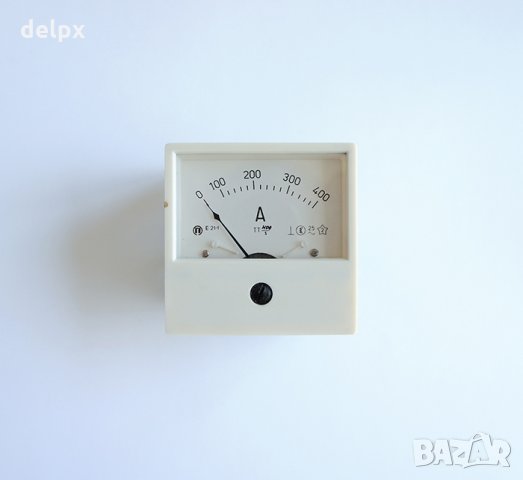 Български амперметър AC с външен токов трансформатор 400A 70x70mm, снимка 1