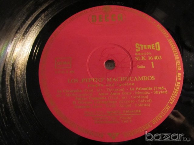 рядка Грамофонна плоча - Los Pepito Machucambos - изд. 70те години ., снимка 4 - Грамофонни плочи - 20310466