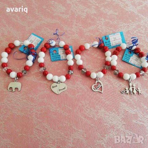 Намалени от14лв-Мартеници с естествени камъни и висулка. Мартеница , снимка 12 - Гривни - 24517752