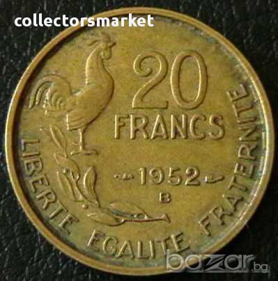 20 франка 1952 В, Франция