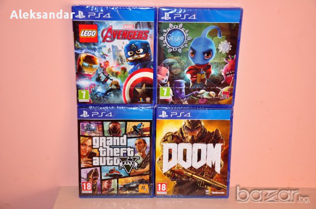 Нови ps4,GTA,Doom,Ginger,Lego Avengers,лего,пс4, снимка 1 - Игри за PlayStation - 16690458