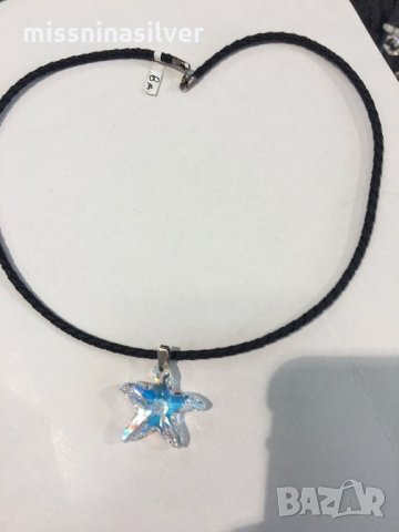 Морска звезда Сваровски кристал 30мм, снимка 4 - Колиета, медальони, синджири - 9204695