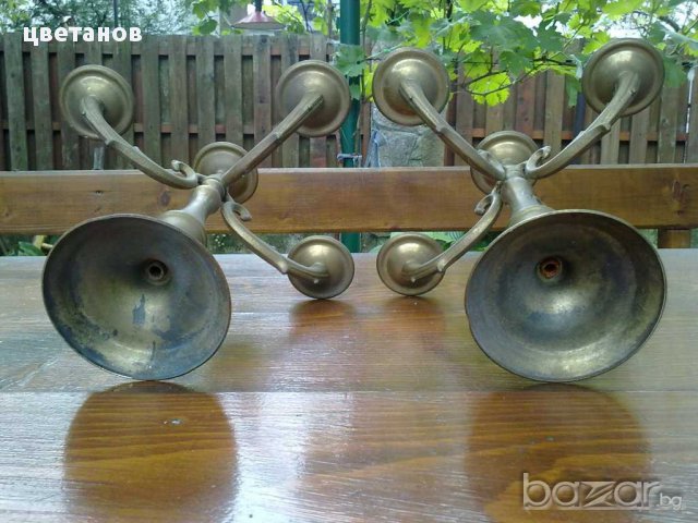 бронзови барокови свешници 5ца, снимка 3 - Антикварни и старинни предмети - 14866662