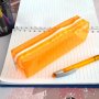 Прозрачен ученически несесер за моливи неонови цветове малък, снимка 7