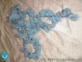 Ново синъо ръчно плетено бутиково шалче, снимка 1 - Шапки - 19449449