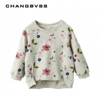Детска блуза суичер сив на цветя , снимка 2 - Детски Блузи и туники - 21244025