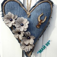   Сърце от дънков плат, снимка 2 - Романтични подаръци - 20357981