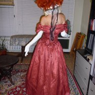 Бална рокля във викториански стил вишнев цвят, снимка 5 - Рокли - 11690479