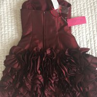 НОВА MORI LEE абитуриентска бална официална рокля тъмно червена S, снимка 3 - Рокли - 24383055