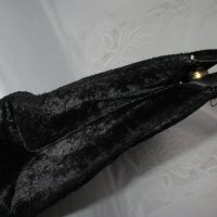 AIDA made in Italy черен луксозен дамски клъч,кадифе,перли и релефна бродерия, снимка 4 - Чанти - 24484897