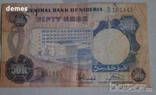 50 кобо-Нигерия, 1973-1978 г. , снимка 1