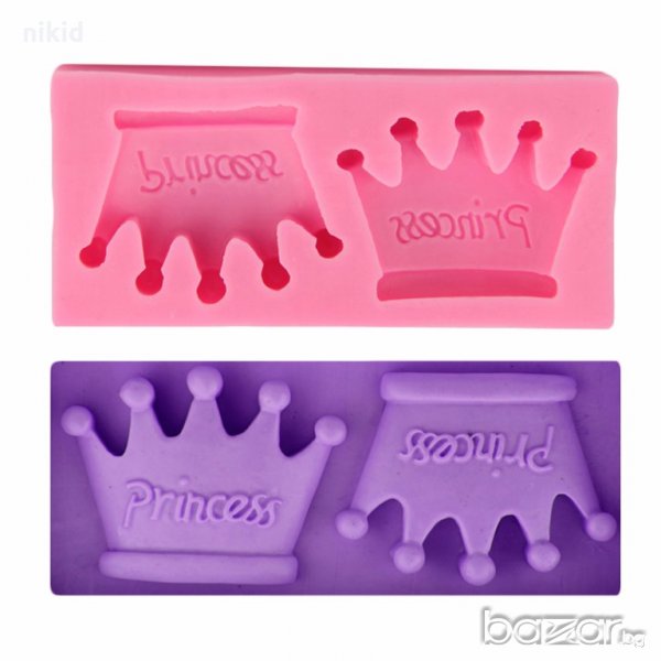 Princess 2 корони корона Принцеса силиконов молд форма декорация и украса торта фондан шоколад, снимка 1