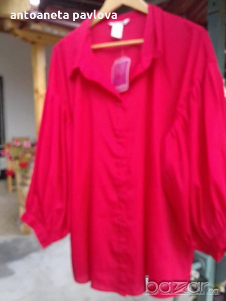 интересна червена риза, снимка 1