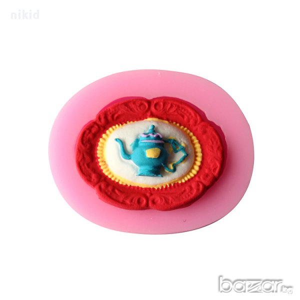 чайник овал силиконов молд форма за декорация торта фондан шоколад и др, снимка 1